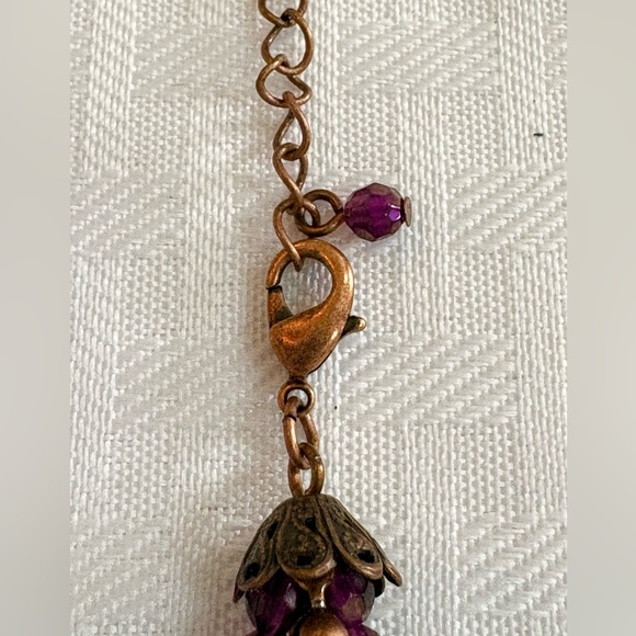 Avon Purple and Bronze Beaded Necklace - Picture 5 of 6